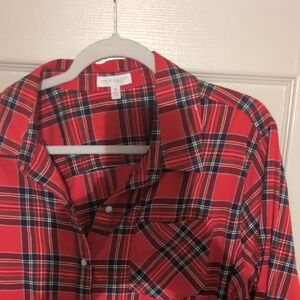 Crown & Ivy Red and Blue Plaid Shirt